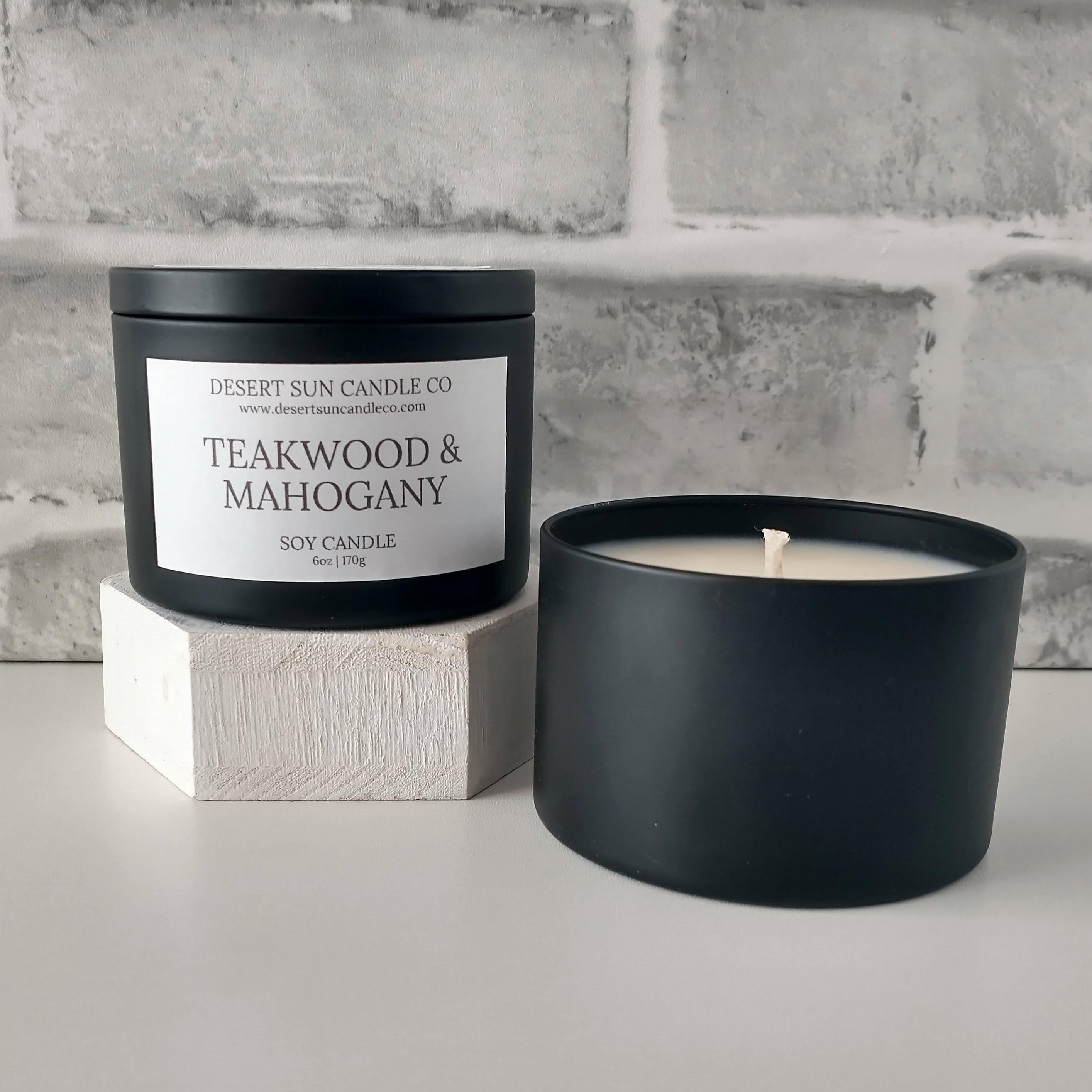 Teakwood and Mahogany Soy Candle